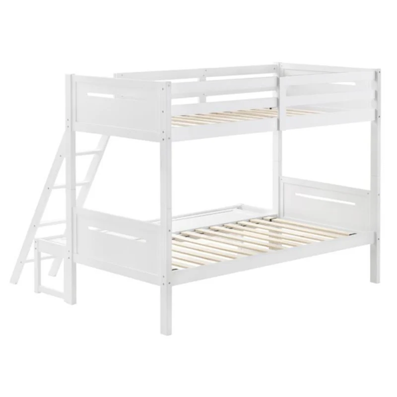 Coaster Furniture Littleton 405052WHT Wood Twin Over Full Bunk Bed - White