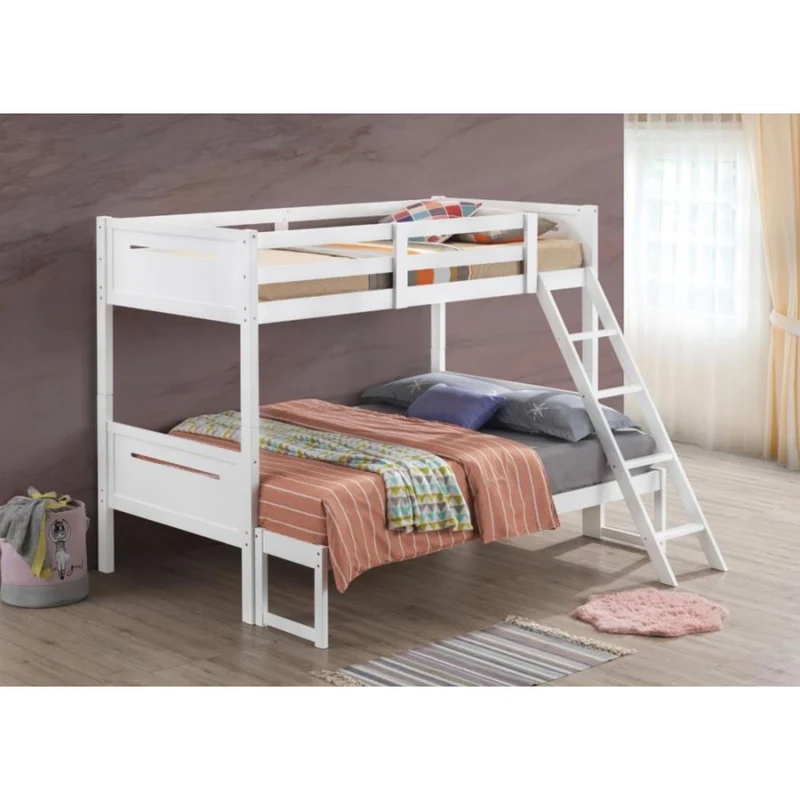 Coaster Furniture Littleton 405052WHT Wood Twin Over Full Bunk Bed - White