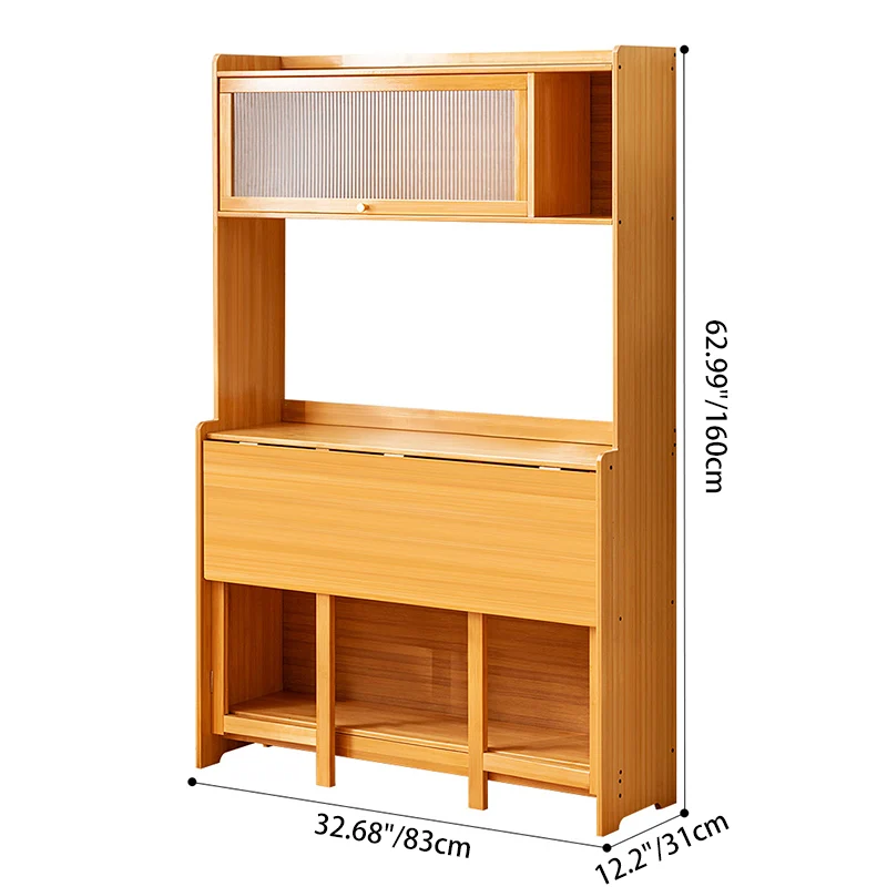 Traditional Vintage Bamboo MDF Acrylic Foldable Rectangular Kids Study Desk Chair Set With 4-Tier For Living Room
