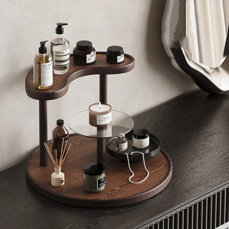 Modern Minimalist Bamboo & Acrylic 3 Tiers Storage Shelf Desktop Organizer For Bedroom & Entryway