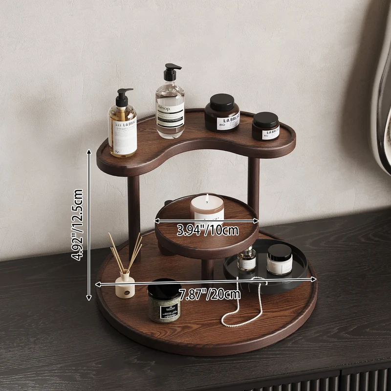 Modern Minimalist Bamboo & Acrylic 3 Tiers Storage Shelf Desktop Organizer For Bedroom & Entryway