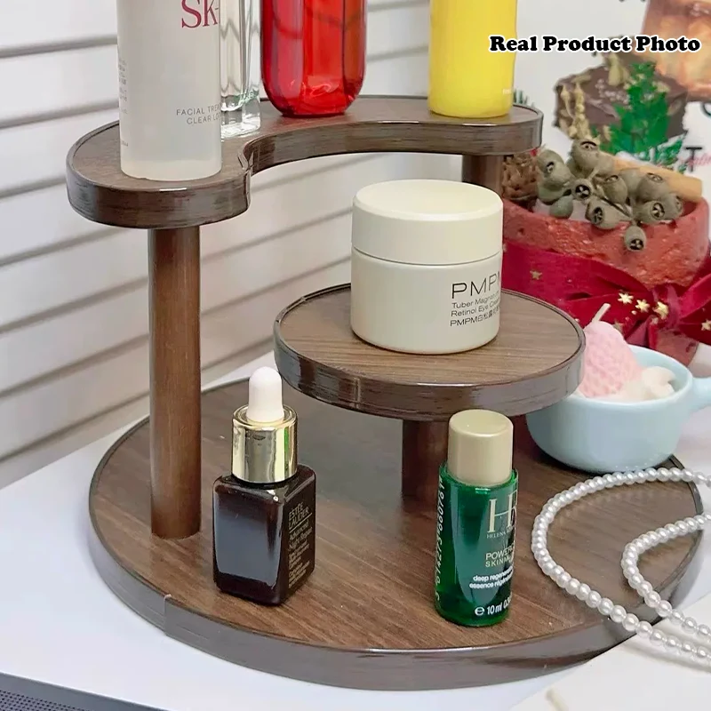 Modern Minimalist Bamboo & Acrylic 3 Tiers Storage Shelf Desktop Organizer For Bedroom & Entryway