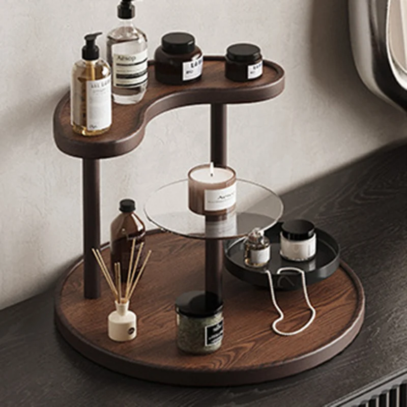 Modern Minimalist Bamboo & Acrylic 3 Tiers Storage Shelf Desktop Organizer For Bedroom & Entryway