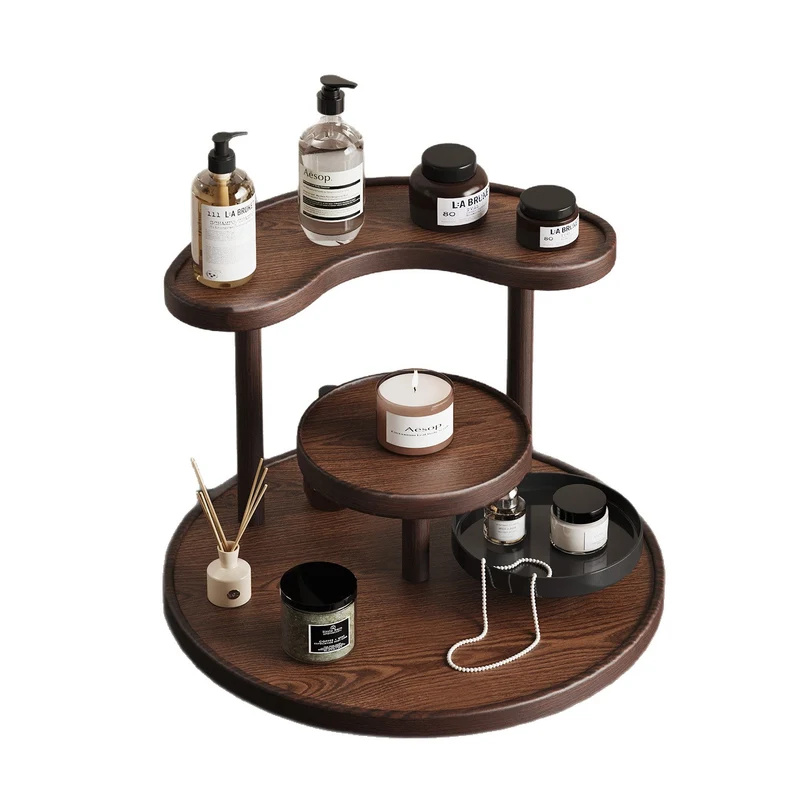 Modern Minimalist Bamboo & Acrylic 3 Tiers Storage Shelf Desktop Organizer For Bedroom & Entryway