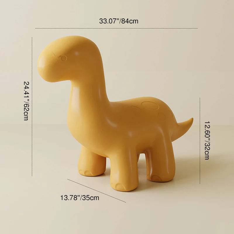 Modern Art Deco PE Plastic Cartoon Dinosaur Anti-Tip Design Kids Low Stool Backless Armless For Entryway & Hallway