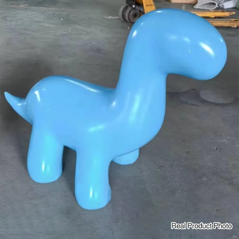 Modern Art Deco PE Plastic Cartoon Dinosaur Anti-Tip Design Kids Low Stool Backless Armless For Entryway & Hallway