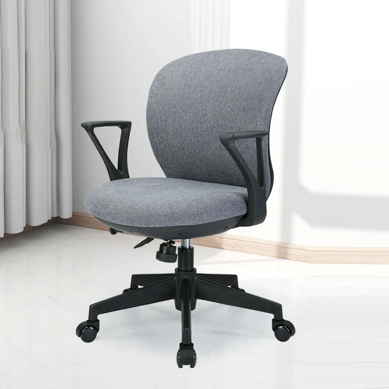 Modern Minimalist Curved PP Fiberglass Mesh Fabric Plywood Nylon Height-Adjustable Swivel Desk Chair Backrest Armrest For Home Office
