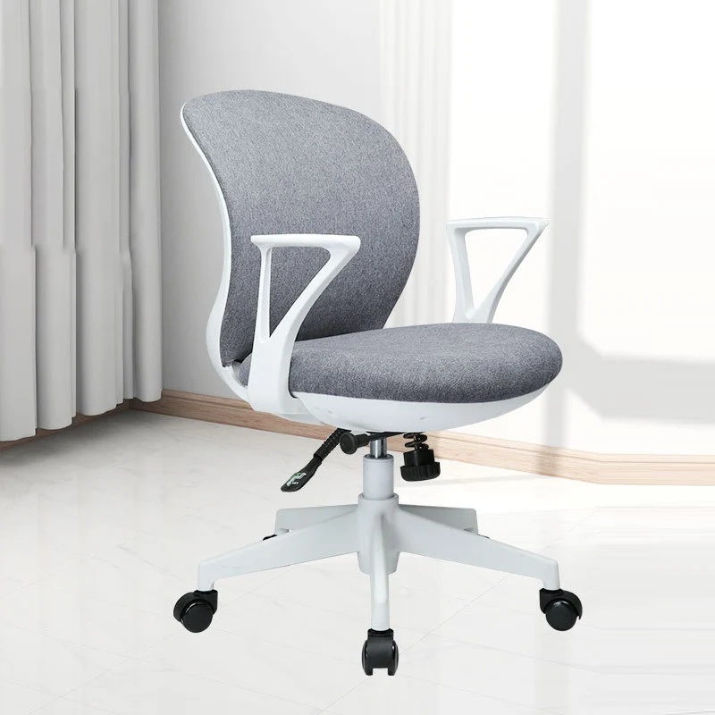 Modern Minimalist Curved PP Fiberglass Mesh Fabric Plywood Nylon Height-Adjustable Swivel Desk Chair Backrest Armrest For Home Office