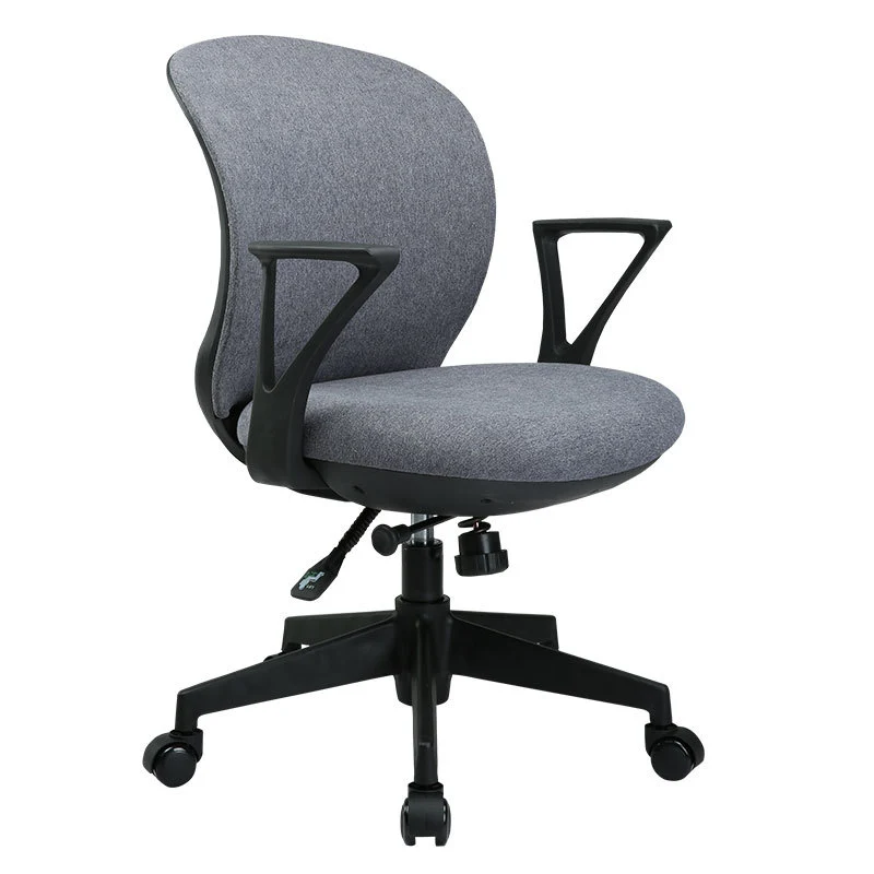 Modern Minimalist Curved PP Fiberglass Mesh Fabric Plywood Nylon Height-Adjustable Swivel Desk Chair Backrest Armrest For Home Office