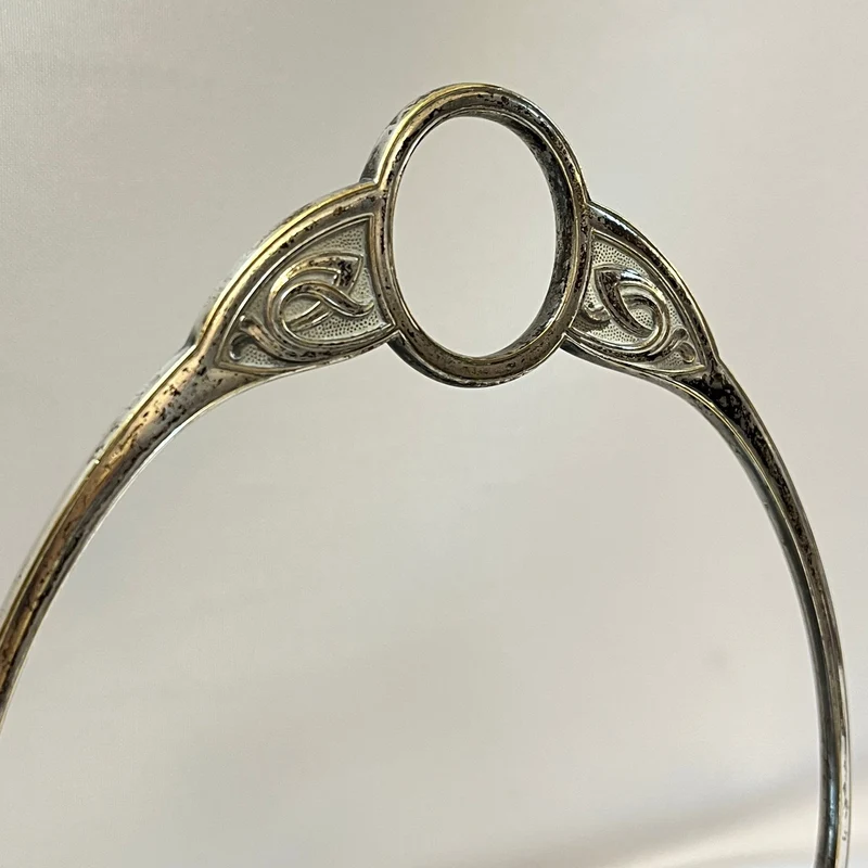 WMF German pewter and glass basket in Art Nouveau style