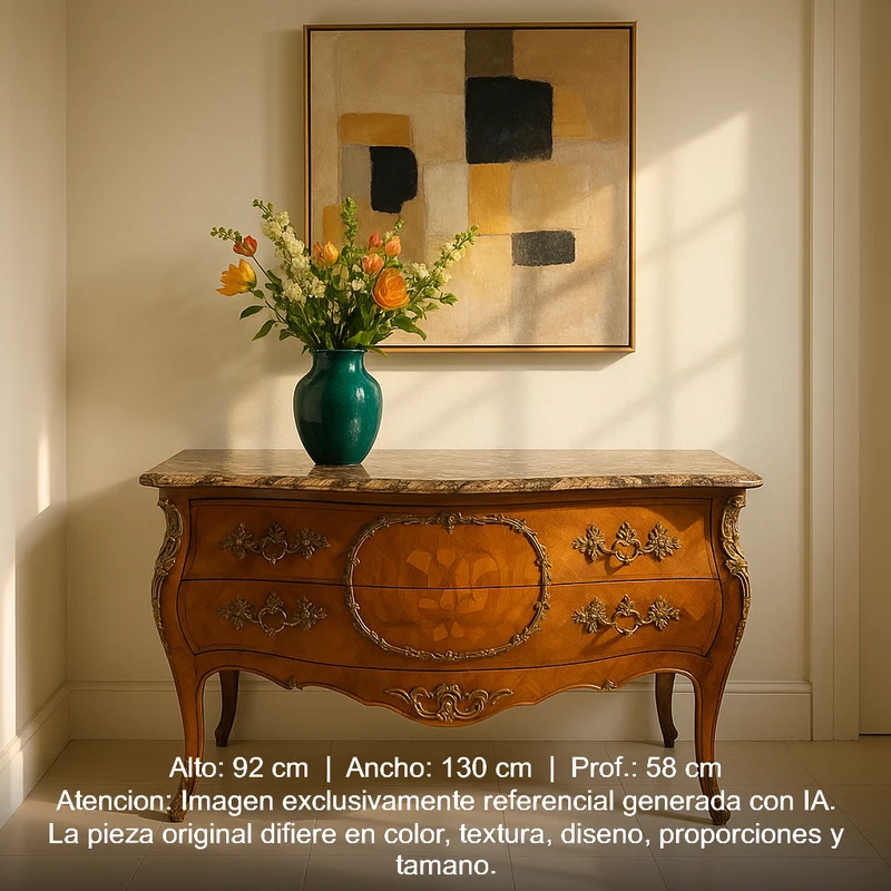 French Louis XV chest of drawers in brèche d'Alep marble marquetry