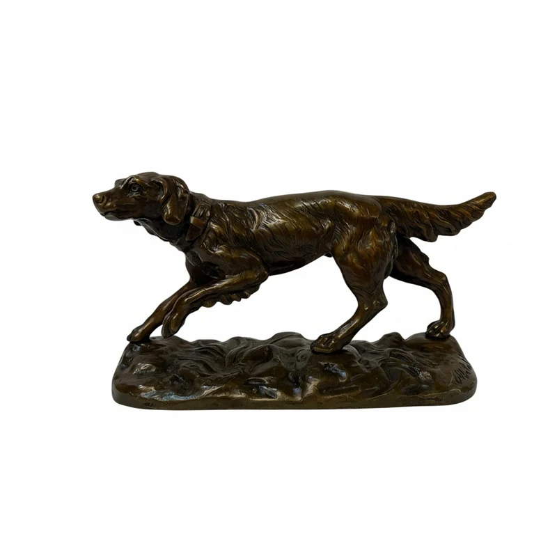 Bronze figure “Hunting Dog” signed Melotte Belgian school