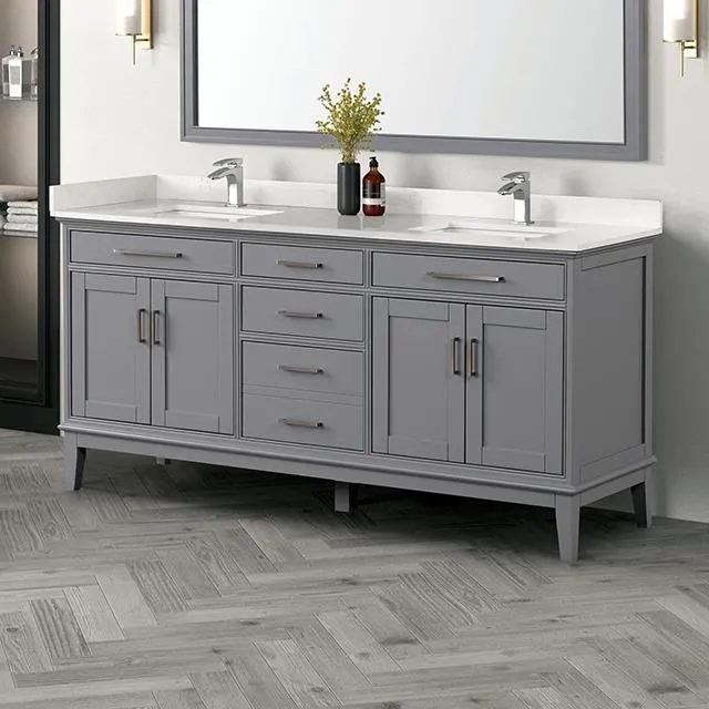Furniture of America Almeria TM-CT005WH-72+05GY Vanity Set