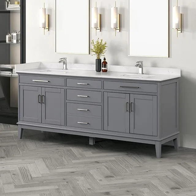Furniture of America Oliva TM-CT006WH-80+06GY Vanity Set