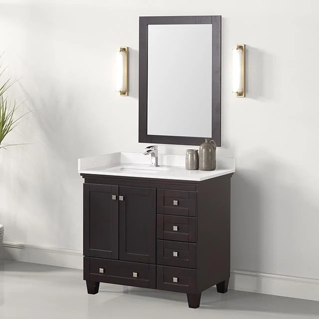 Furniture of America Aprea TM-CT008WH-36+10ES+M Vanity Set with Mirror