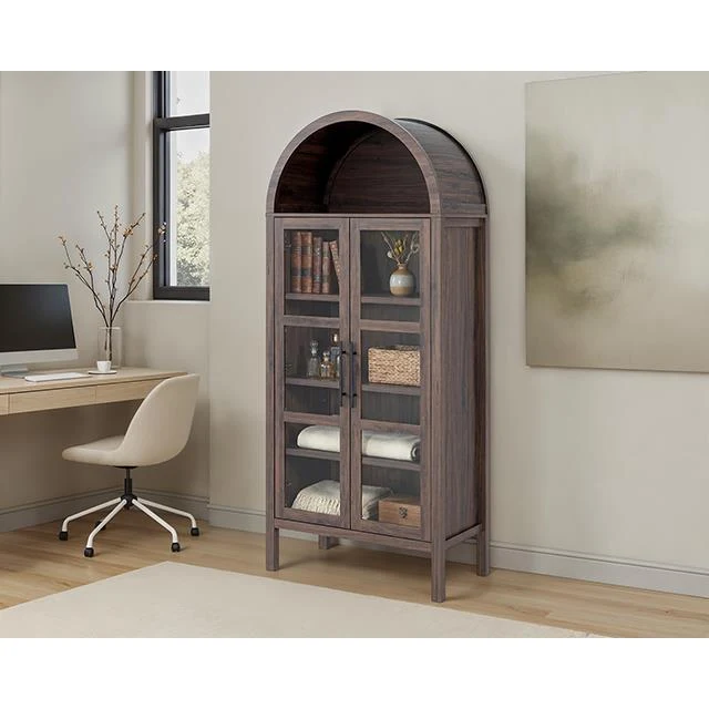Furniture of America Gateshead SL-AC8001WN-3A Arched Cabinet