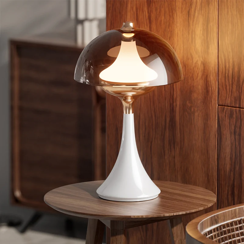 Modern 3-Level Dimming Table Lamp - Semicircle LED Ambient Light Aluminum Cone Base Bedside Lamp For Bedroom