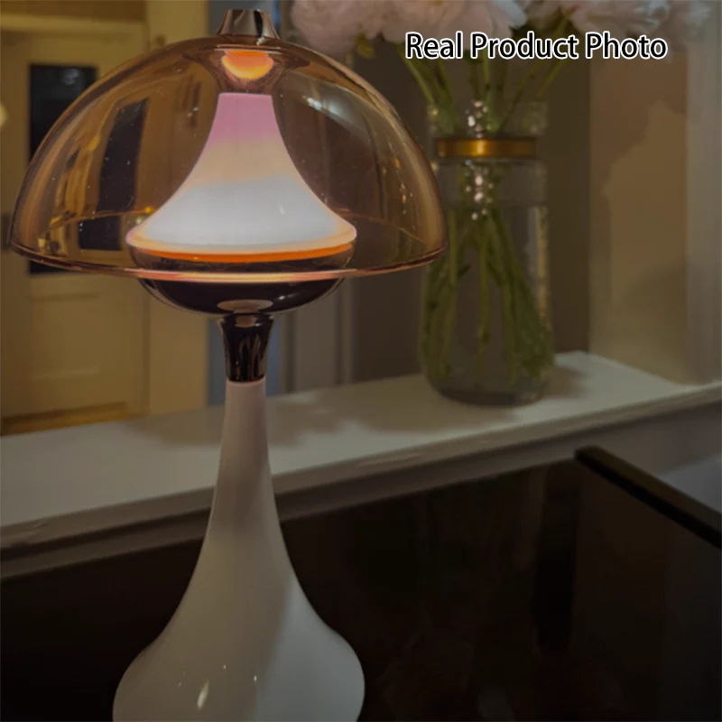 Modern 3-Level Dimming Table Lamp - Semicircle LED Ambient Light Aluminum Cone Base Bedside Lamp For Bedroom