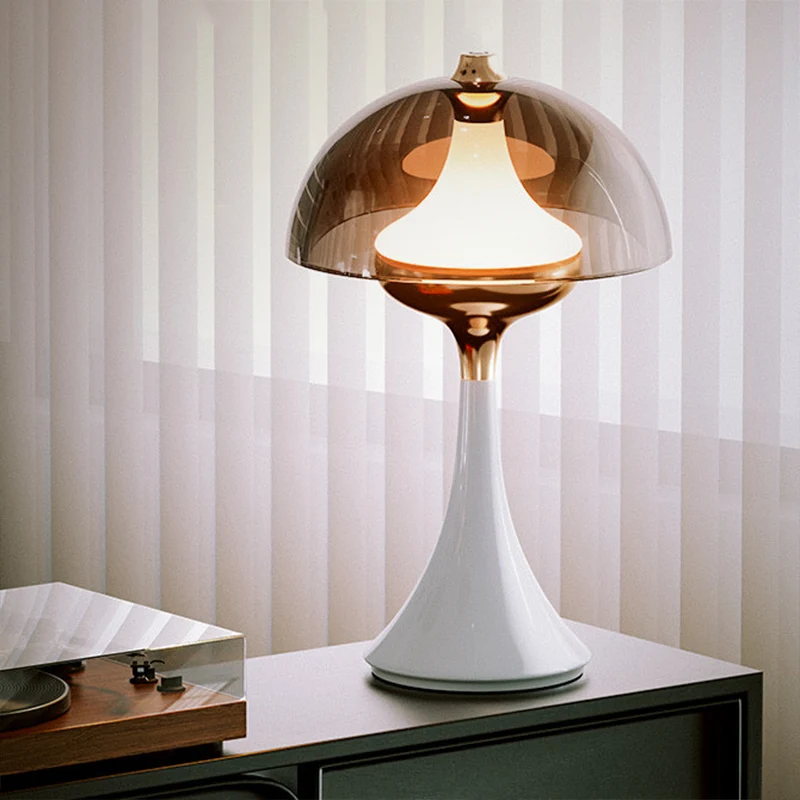 Modern 3-Level Dimming Table Lamp - Semicircle LED Ambient Light Aluminum Cone Base Bedside Lamp For Bedroom