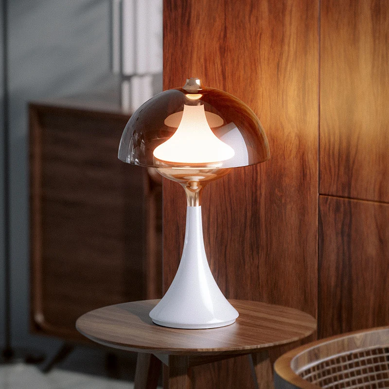 Modern 3-Level Dimming Table Lamp - Semicircle LED Ambient Light Aluminum Cone Base Bedside Lamp For Bedroom
