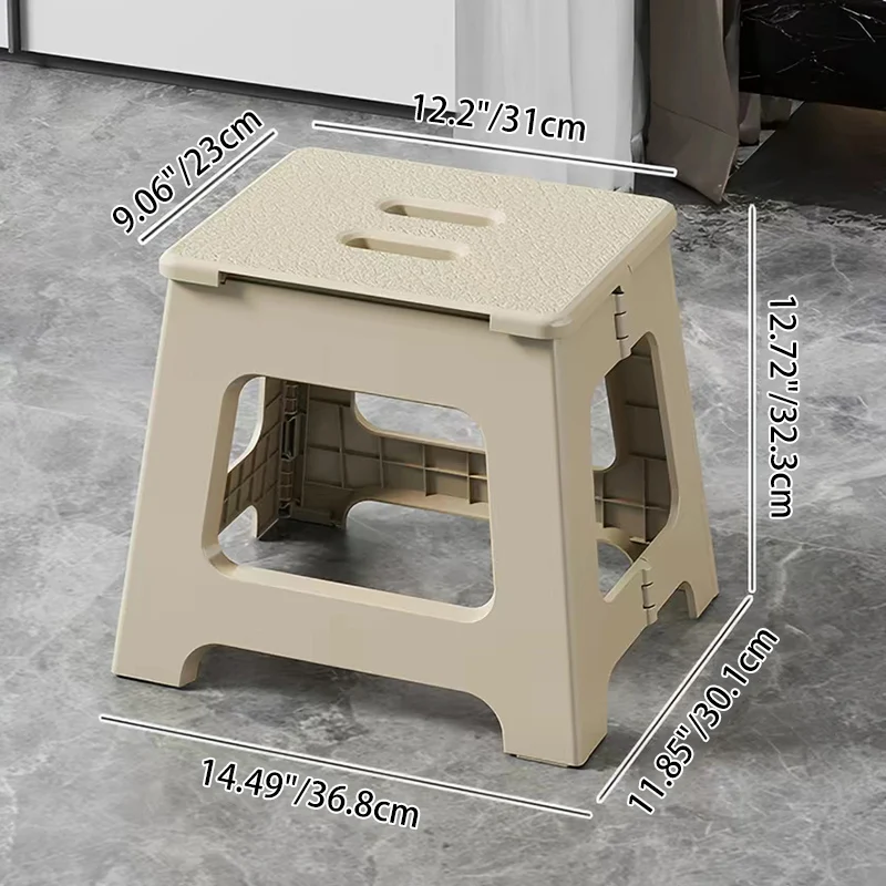 Modern Minimalist PP Trapezoid Square Foldable Stool Chair With Portable For Bathroom Kitchen Outdoor Living Room