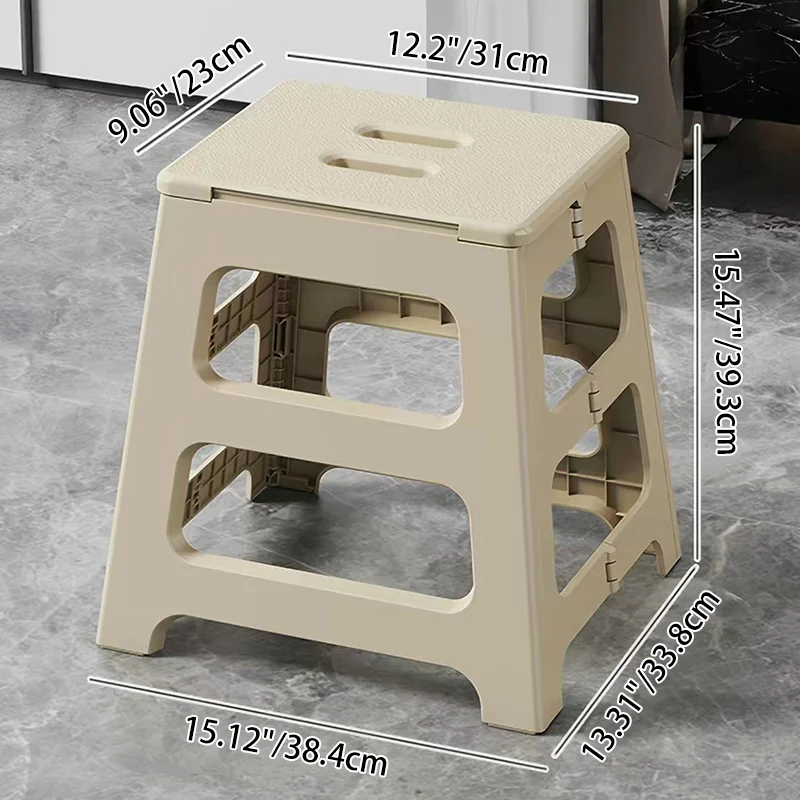 Modern Minimalist PP Trapezoid Square Foldable Stool Chair With Portable For Bathroom Kitchen Outdoor Living Room