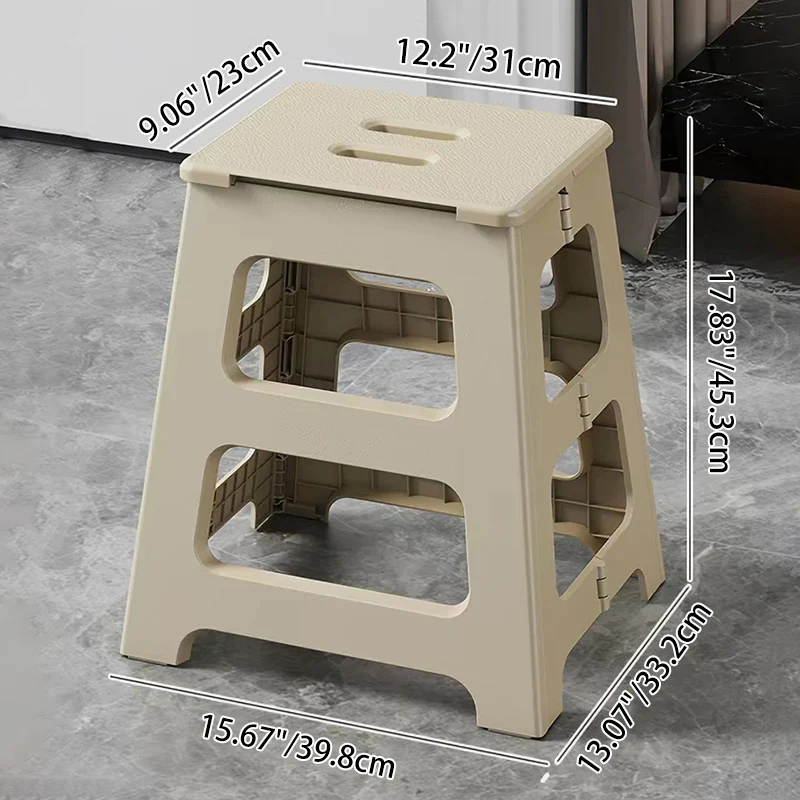 Modern Minimalist PP Trapezoid Square Foldable Stool Chair With Portable For Bathroom Kitchen Outdoor Living Room