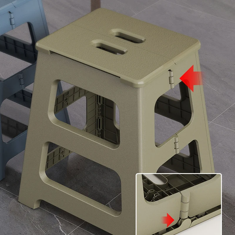 Modern Minimalist PP Trapezoid Square Foldable Stool Chair With Portable For Bathroom Kitchen Outdoor Living Room