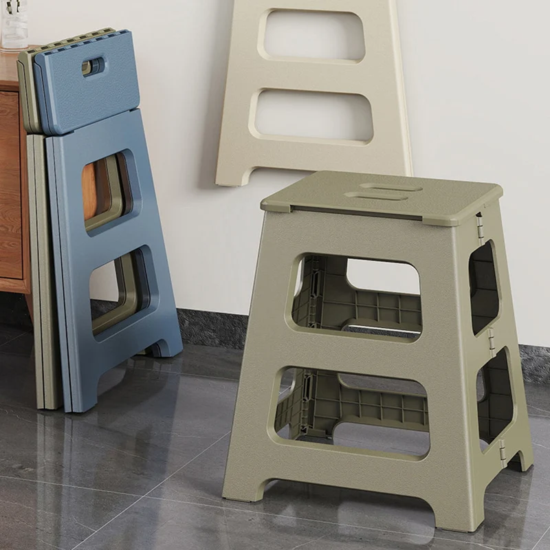 Modern Minimalist PP Trapezoid Square Foldable Stool Chair With Portable For Bathroom Kitchen Outdoor Living Room