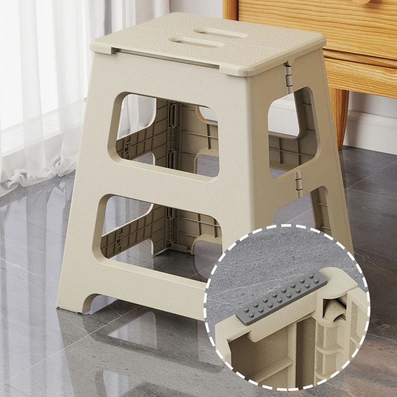 Modern Minimalist PP Trapezoid Square Foldable Stool Chair With Portable For Bathroom Kitchen Outdoor Living Room