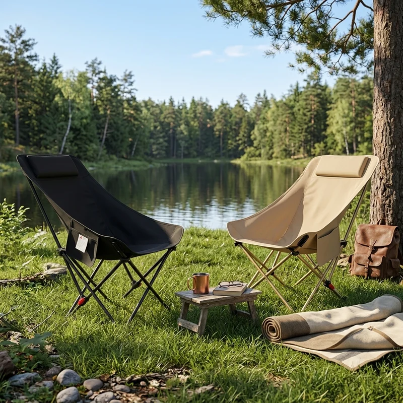 Modern Minimalist PE Carbon Steel Oxford Fabric X-Shape Folding Chair Adjustable Reclining Camping Chair For Outdoor Patio