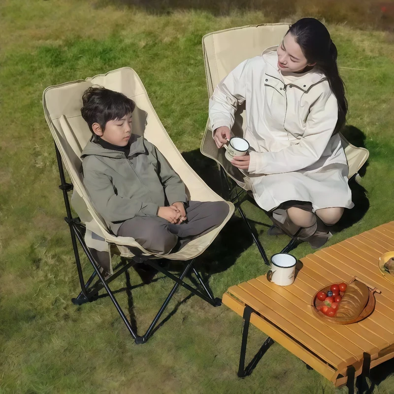 Modern Minimalist PE Carbon Steel Oxford Fabric X-Shape Folding Chair Adjustable Reclining Camping Chair For Outdoor Patio