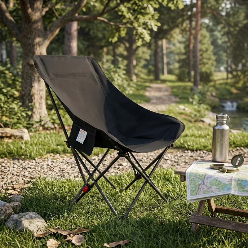 Modern Minimalist PE Carbon Steel Oxford Fabric X-Shape Folding Chair Adjustable Reclining Camping Chair For Outdoor Patio