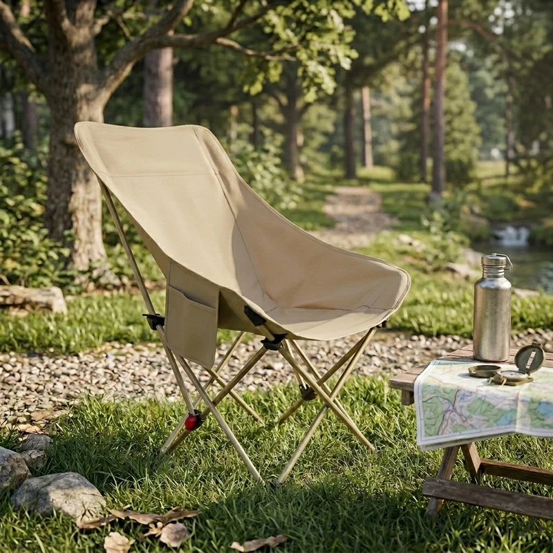 Modern Minimalist PE Carbon Steel Oxford Fabric X-Shape Folding Chair Adjustable Reclining Camping Chair For Outdoor Patio