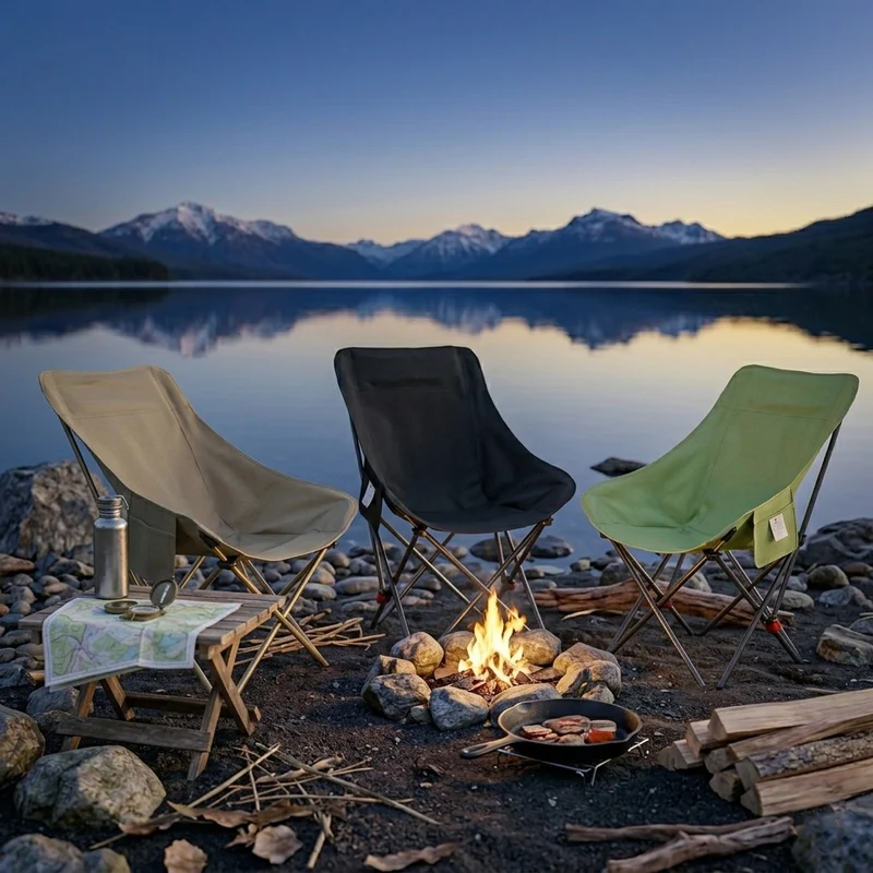 Modern Minimalist PE Carbon Steel Oxford Fabric X-Shape Folding Chair Adjustable Reclining Camping Chair For Outdoor Patio