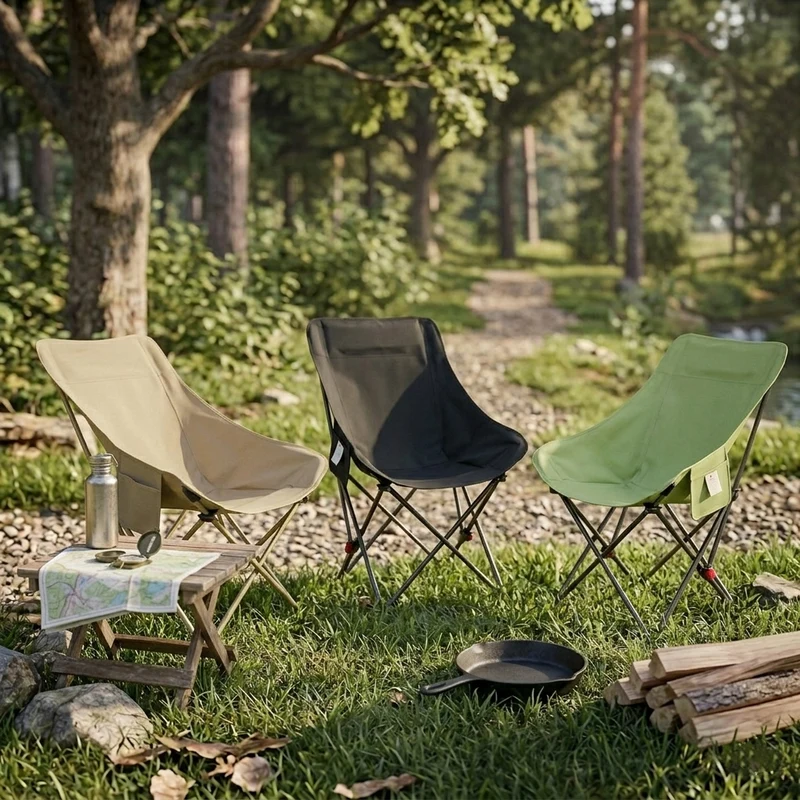 Modern Minimalist PE Carbon Steel Oxford Fabric X-Shape Folding Chair Adjustable Reclining Camping Chair For Outdoor Patio