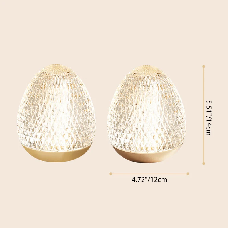 Modern Luxury Round Acrylic Aluminum Alloy LED Table Lamp For Bedroom