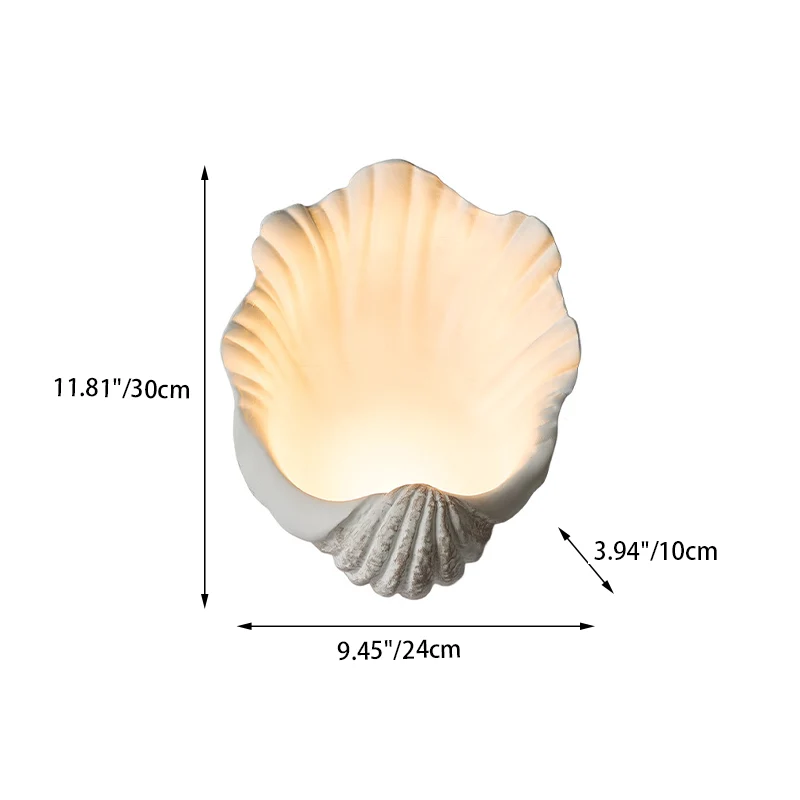 Traditional French Shell-Shaped Resin 1-Light Wall Sconce Lamp For Living Room