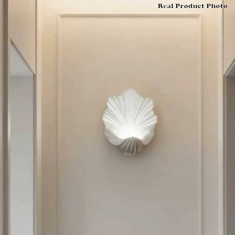 Traditional French Shell-Shaped Resin 1-Light Wall Sconce Lamp For Living Room