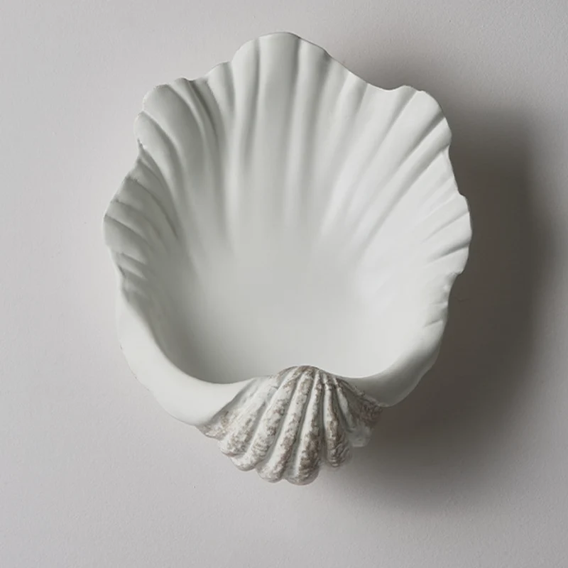 Traditional French Shell-Shaped Resin 1-Light Wall Sconce Lamp For Living Room