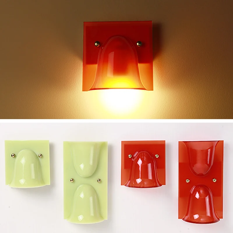 Traditional Vintage Square Resin 1/2-Light Bell-Shaped Wall Sconce Lamp For Bedroom
