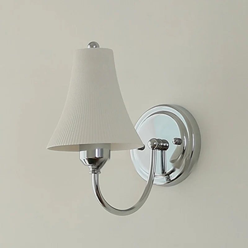 Traditional French Round Iron Ceramic 1-Light Slim Waist-Shaped Wall Sconce Lamp For Bedroom