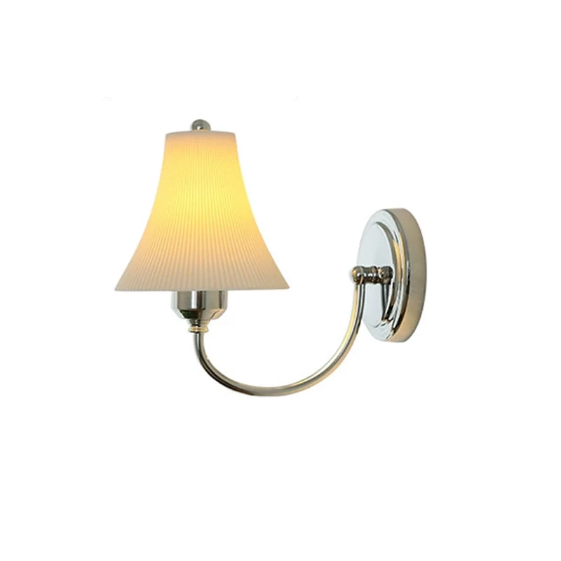 Traditional French Round Iron Ceramic 1-Light Slim Waist-Shaped Wall Sconce Lamp For Bedroom