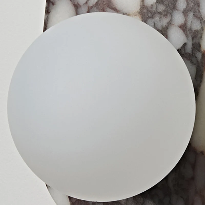 Traditional French Oval Glass Marble 1/2-Light Wall Sconce Lamp For Entryway