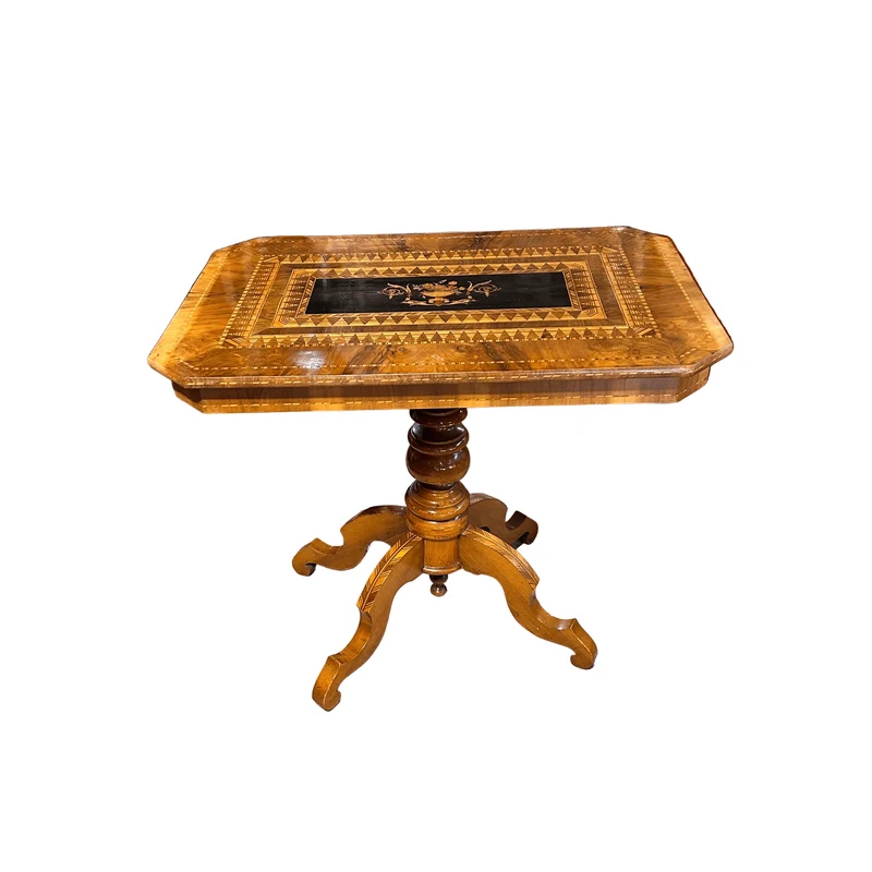 Rectangular Restoration-style side table with tilting top