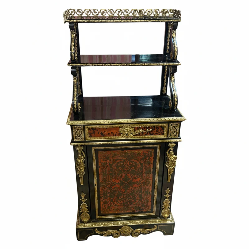 French Boulle sideboard with chased and gilded bronze, Napoleon III style