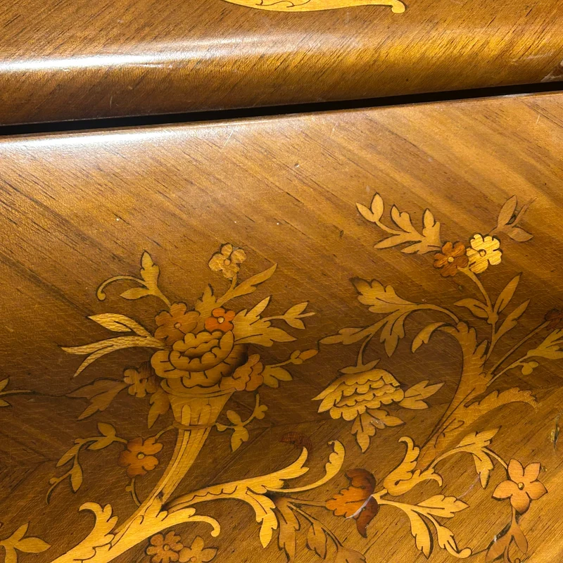 French lady's secretary desk with marquetry headboard, early 20th century