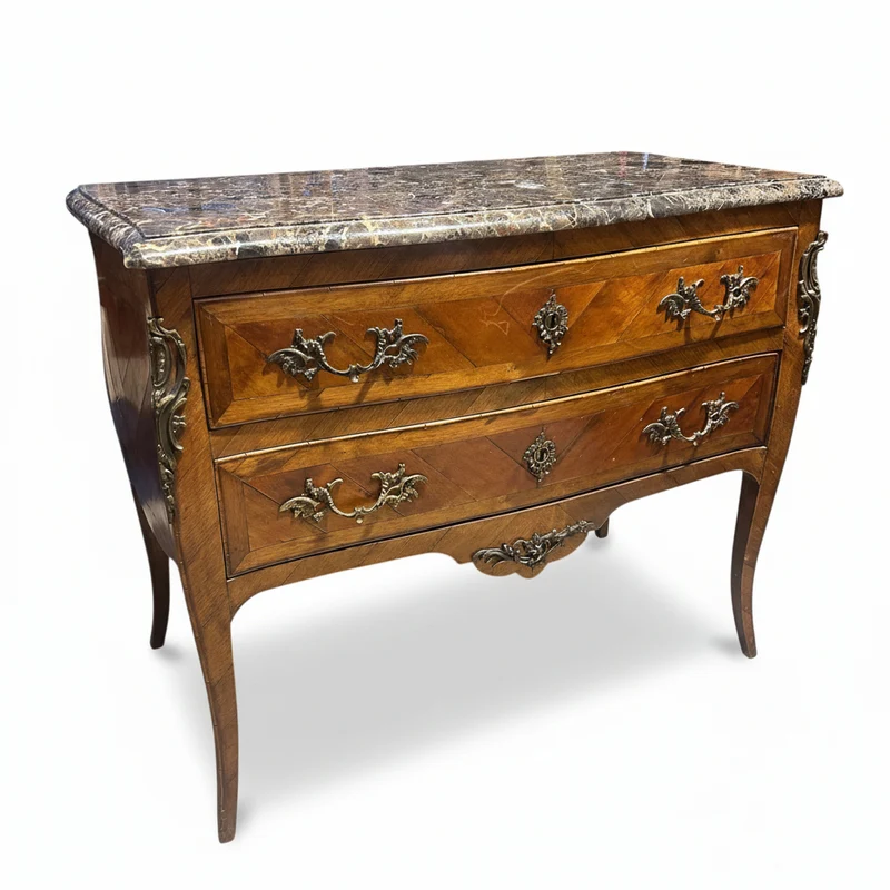 French Louis XV style chest of drawers in a panel