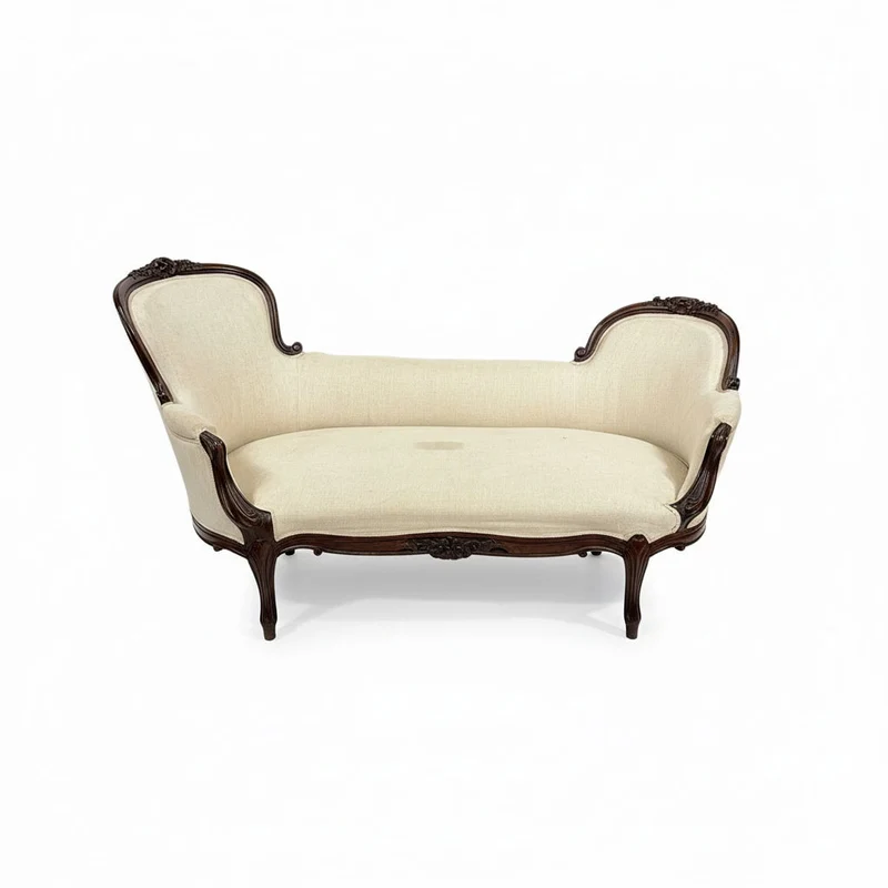 Duchesse carved wooden cream tapestry