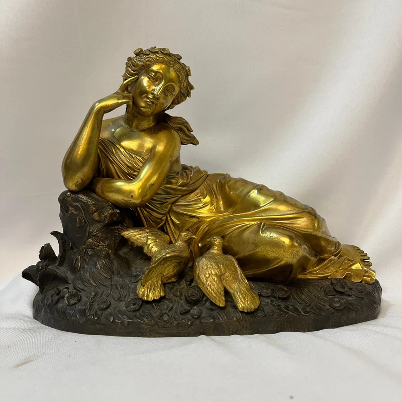 Ormolu bronze figure 'Venus with Doves' French School, late 19th century